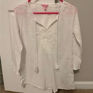 Lilly Pulitzer White Embroidered Tunic